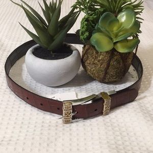 Brighton Reversible Croc Embossed Leather Belt